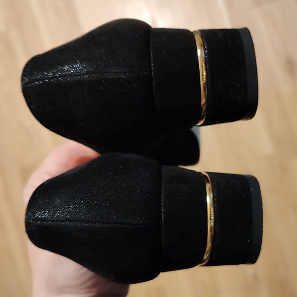 Salvatore Ferragamo Cinzia Nero Black Italian Pebbled Kid Suede Pumps Sz 7.5 2A - Picture 7 of 12